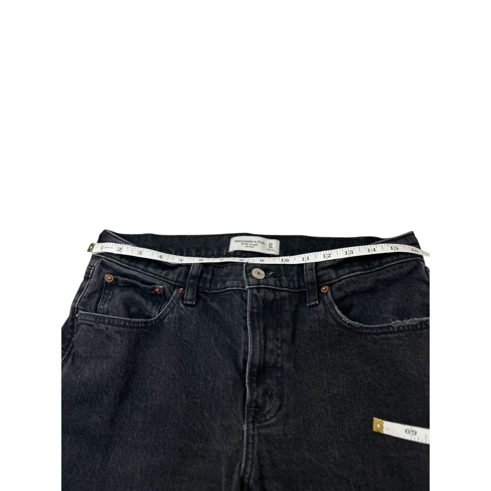 Abercrombie & Fitch The 90s Straight Mid Rise Black‎ Denim Jeans 30/10s